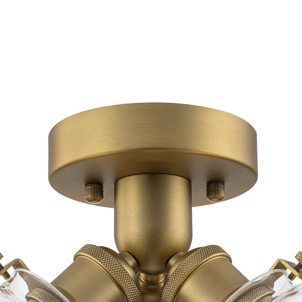 Brass 3-Light Clear Glass Glass Globe Ceiling Light - Image 15