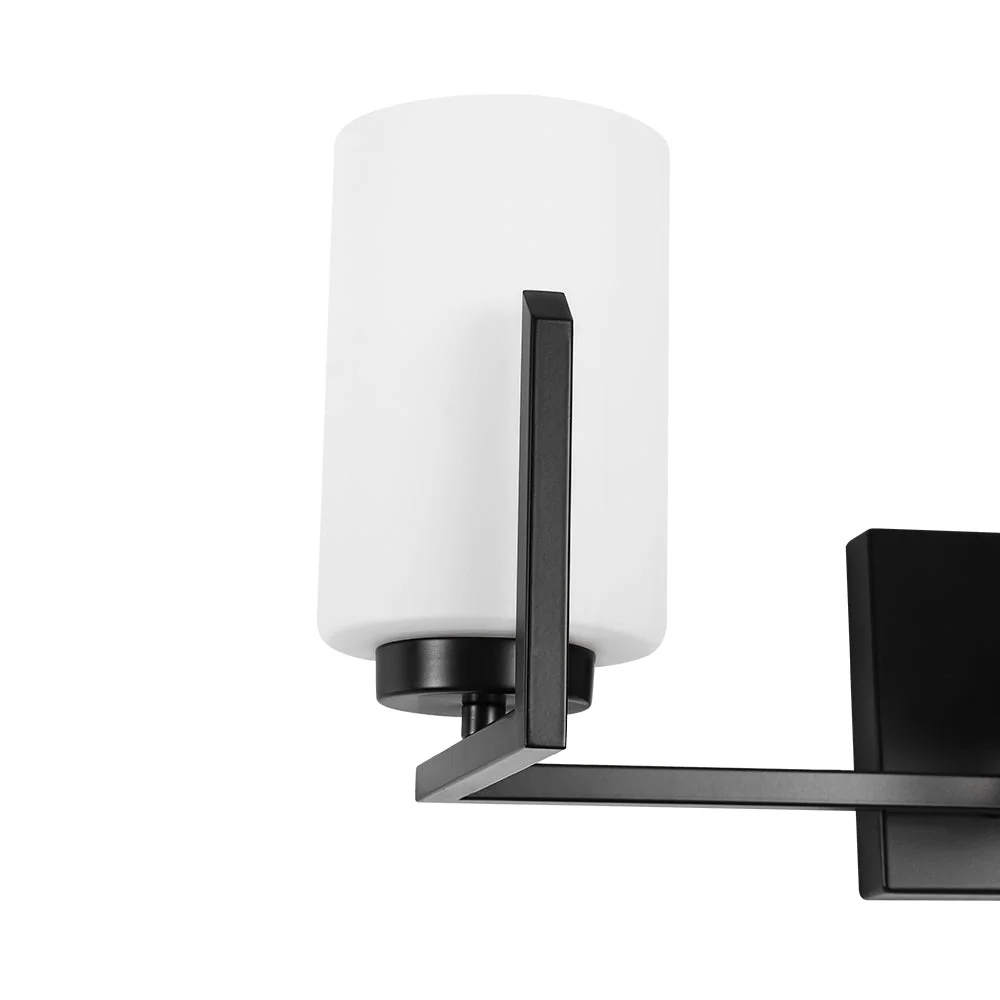 Brass 3-Light Frosted Glass Cylindrical Shade Vanity Wall Sconce - Image 19