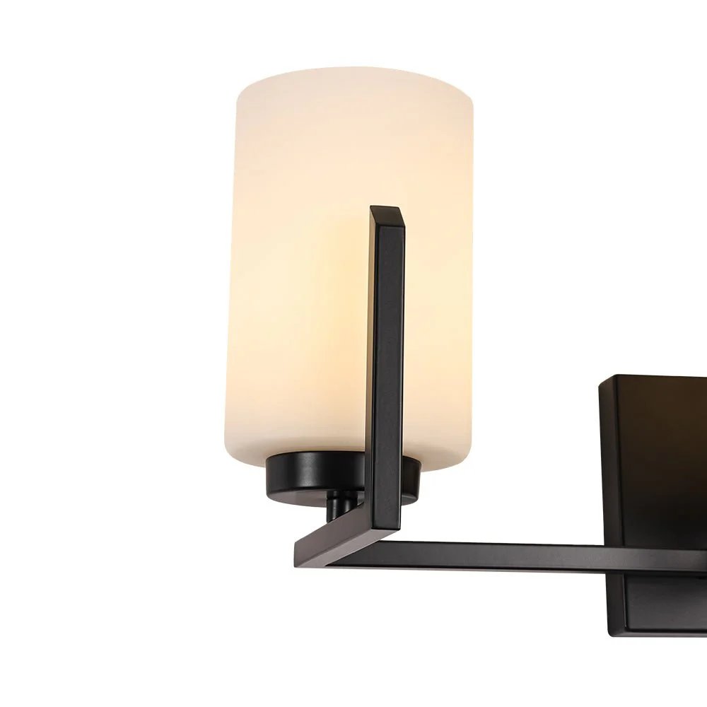 Brass 3-Light Frosted Glass Cylindrical Shade Vanity Wall Sconce - Image 20