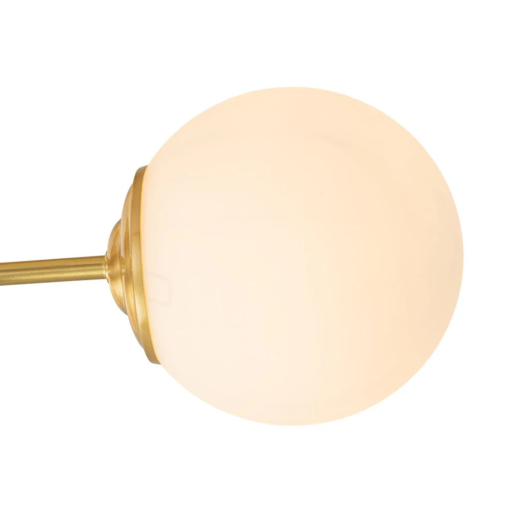 Brass 3-Light Opal Glass Globe Semi Flush Mount - Image 8