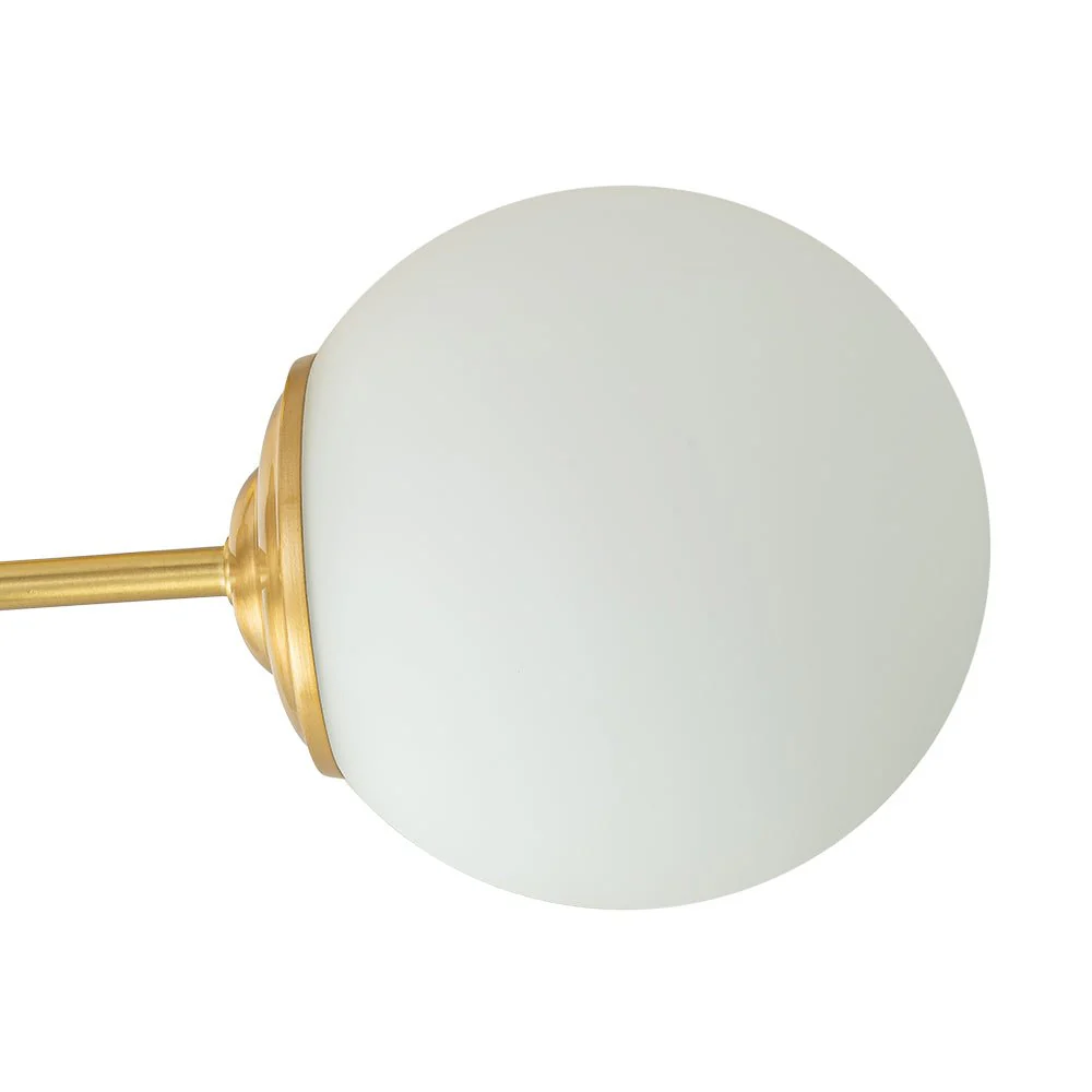 Brass 3-Light Opal Glass Globe Semi Flush Mount - Image 9