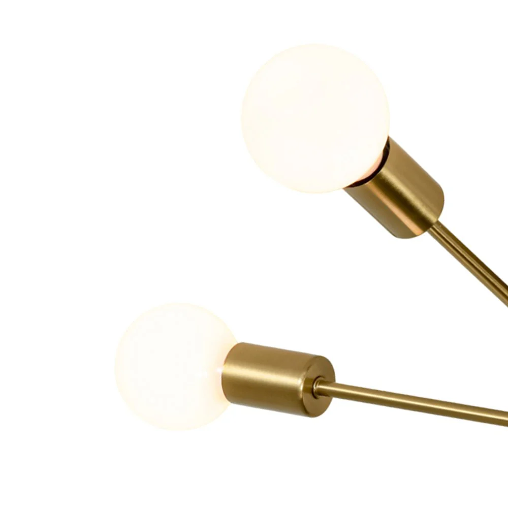 Brass 5-Light Tiered Linear Sputnik Semi Flush Mount - Image 11
