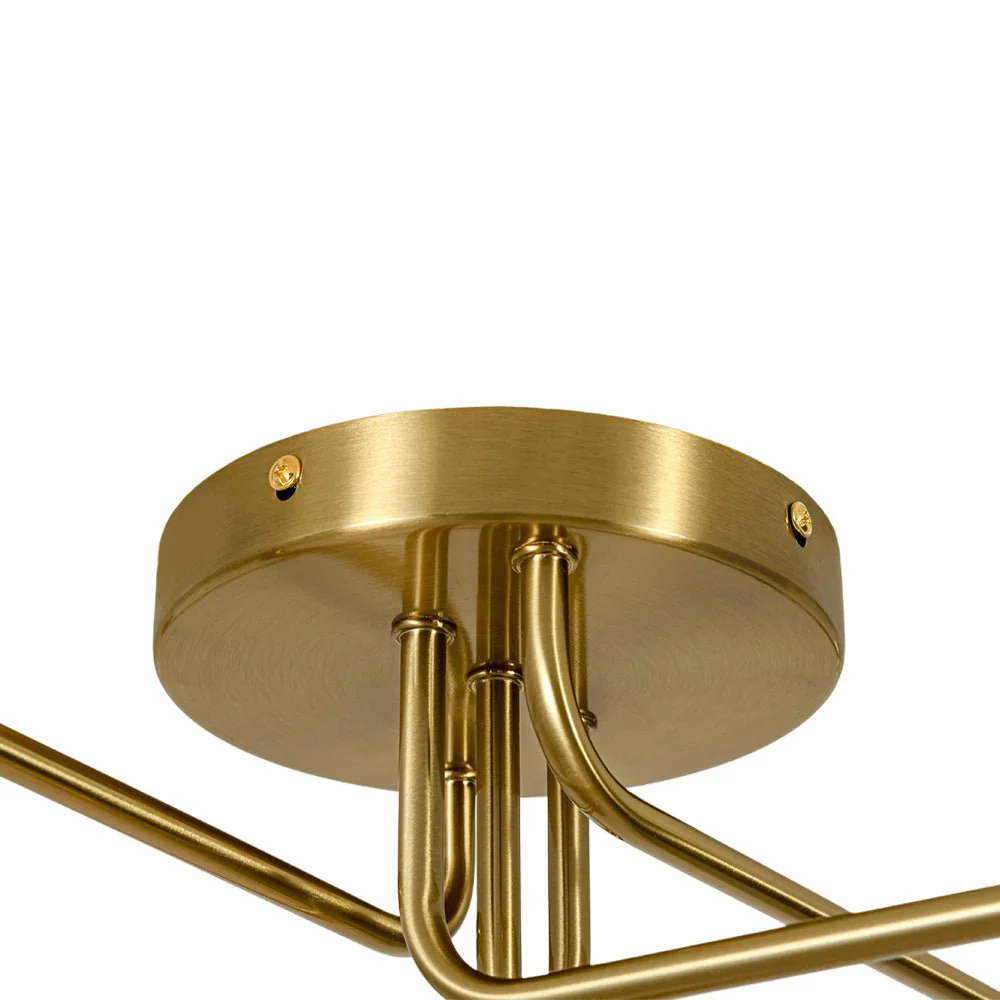 Brass 5-Light Tiered Linear Sputnik Semi Flush Mount - Image 8