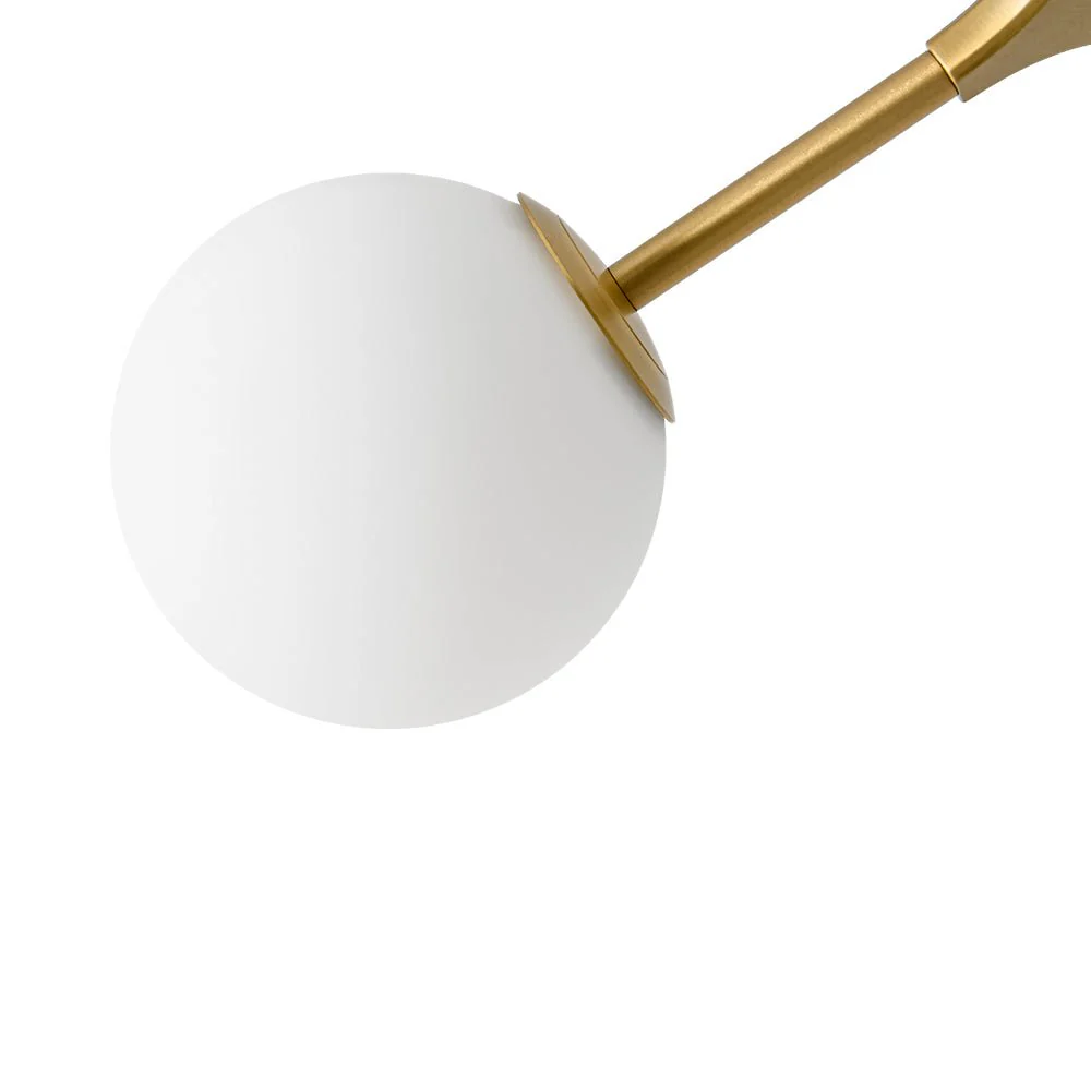 6-Light Opal Glass Globe Linear Branch Sputnik Chandelier - Image 10