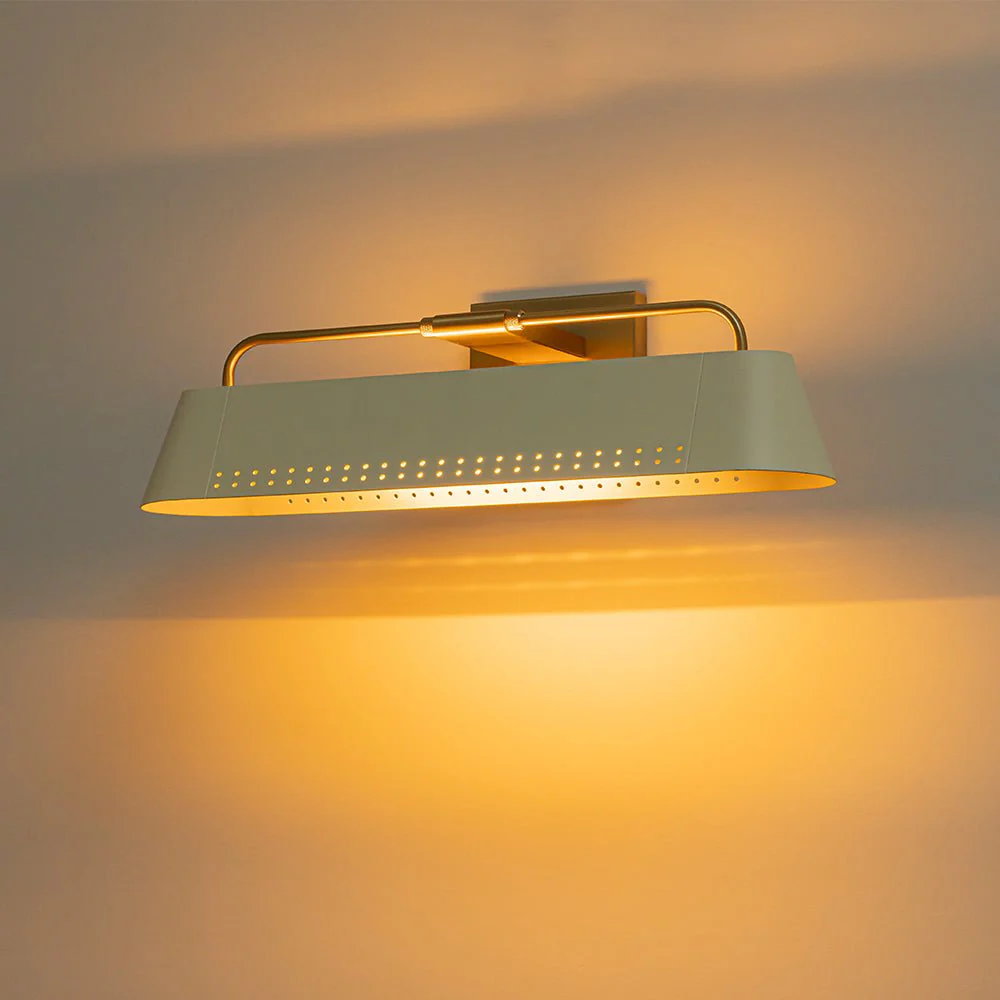 Brass Beige Iron Rectangle Shade Vanity Sconce Picture Light - Image 13