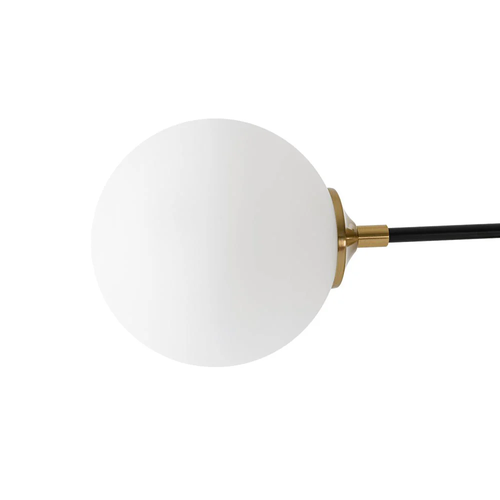 Brass Black 3-Light Frosted Glass Globe Semi Flush Mount - Image 11