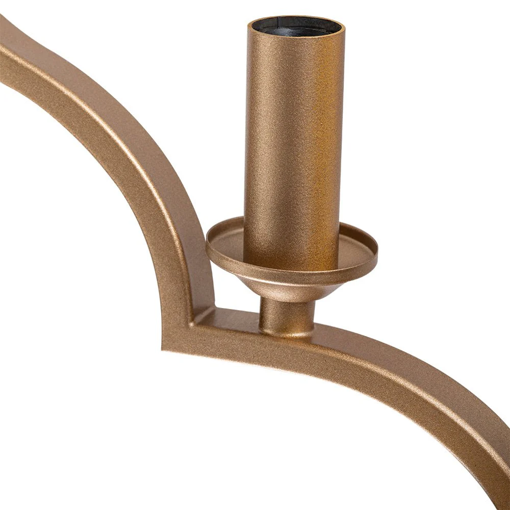 Brass Candle Style Drum Fabric Chandelier - Image 8
