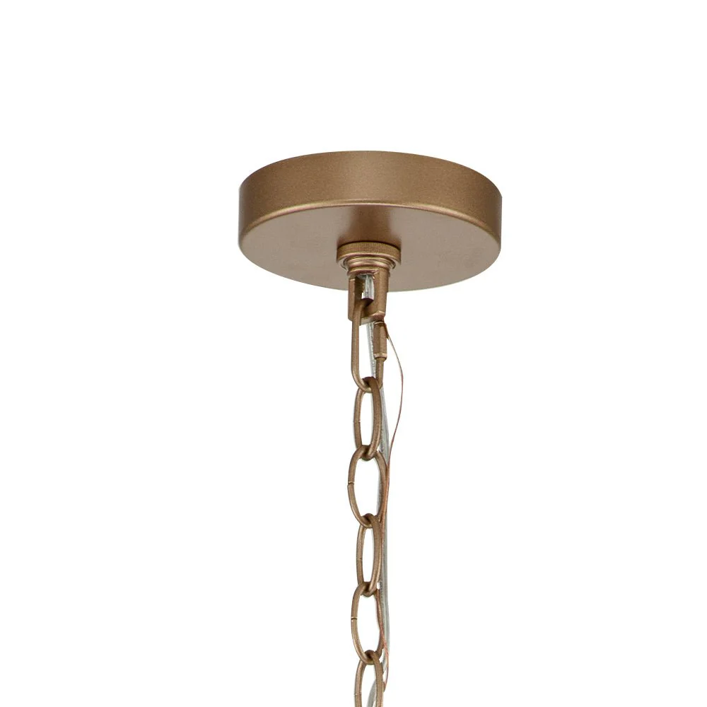 Brass Candle Style Drum Fabric Chandelier - Image 9