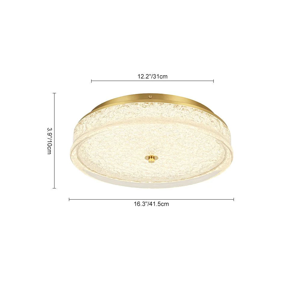 Brass Crystal Resin Art Dimmable LED Round LED Ceiling Light - Image 10
