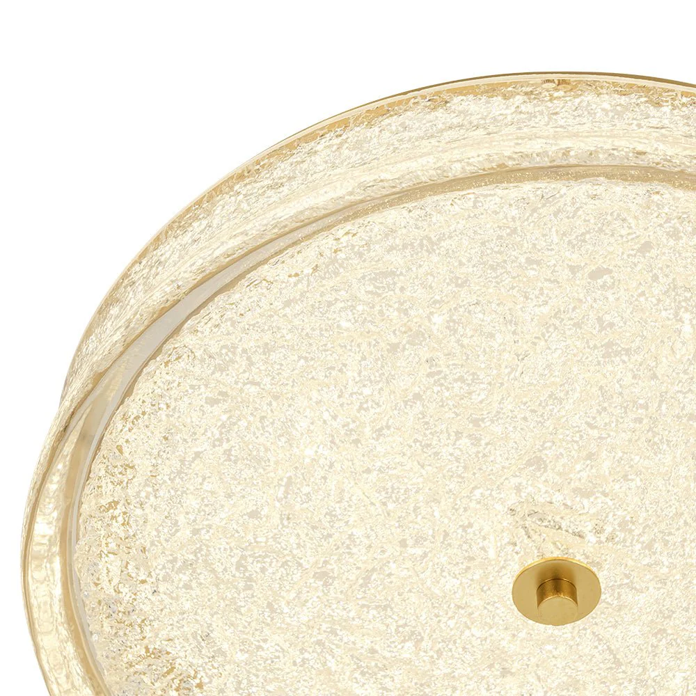 Brass Crystal Resin Art Dimmable LED Round LED Ceiling Light - Image 12