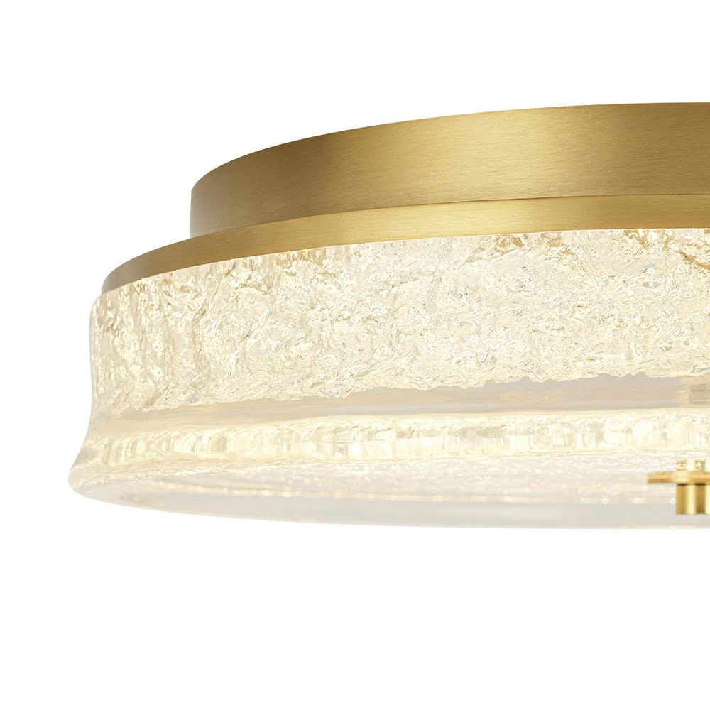 Brass Crystal Resin Art Dimmable LED Round LED Ceiling Light - Image 13