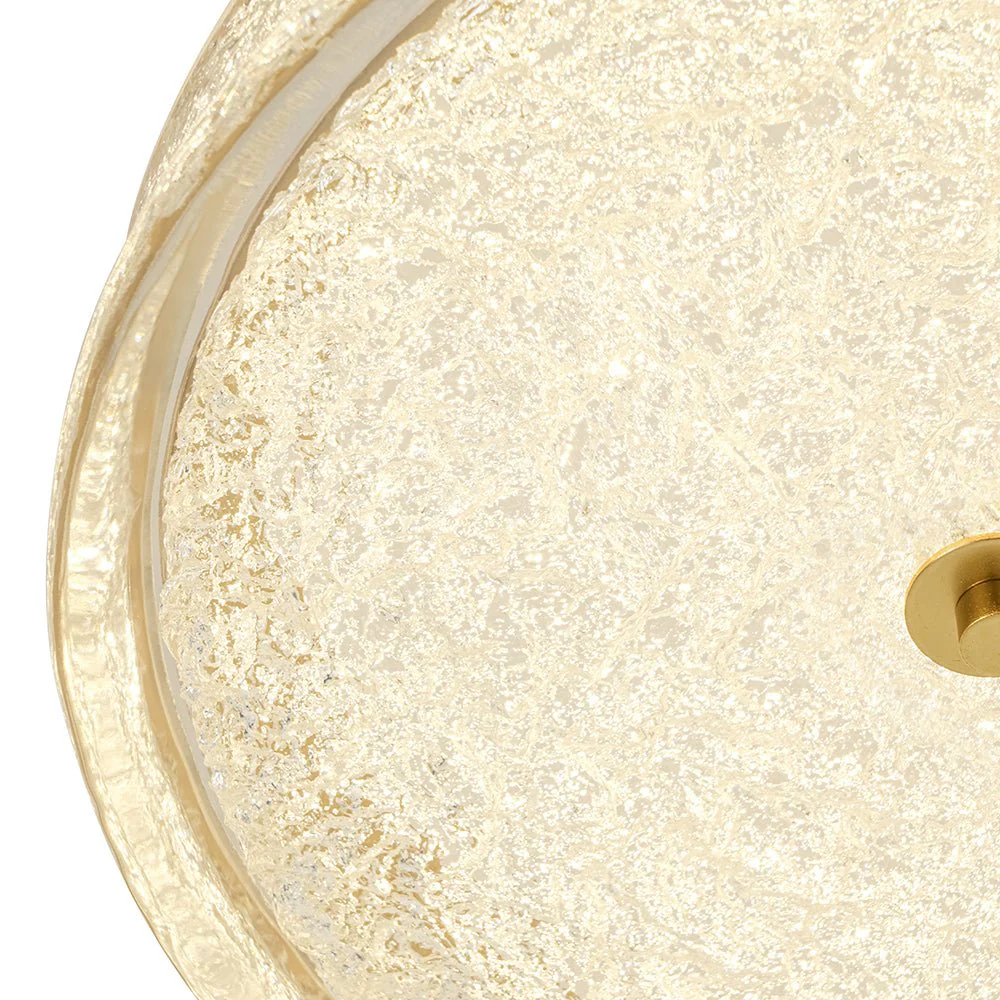 Brass Crystal Resin Art Dimmable LED Round LED Ceiling Light - Image 14