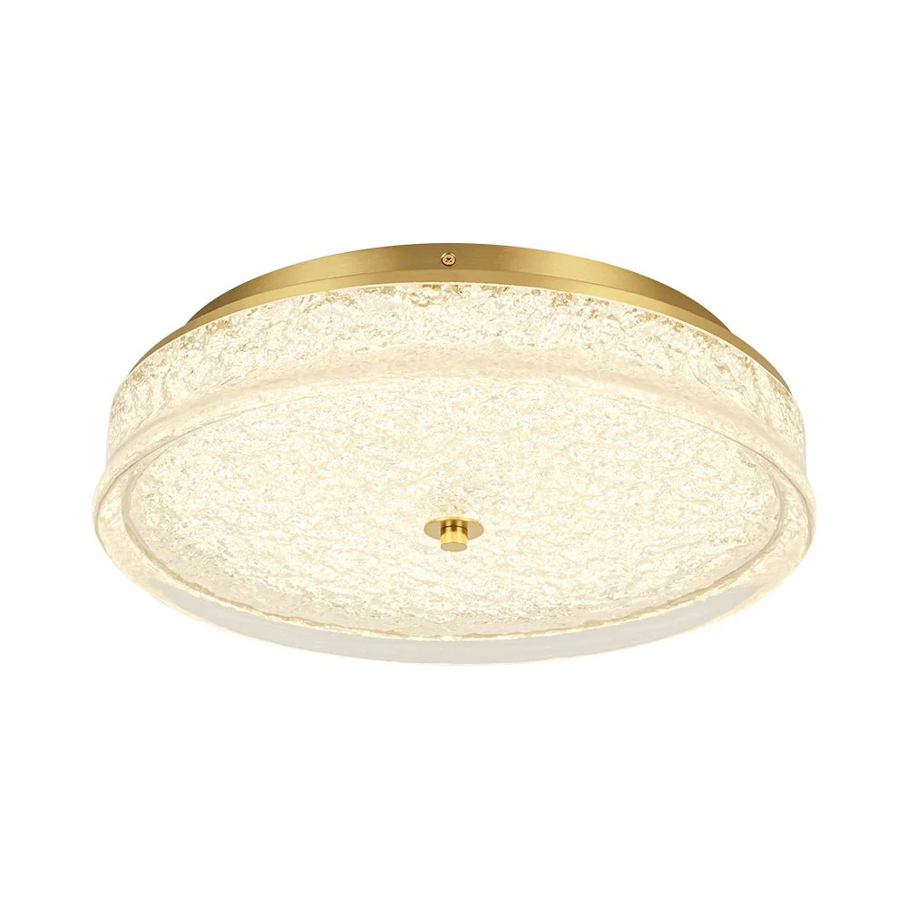 Brass Crystal Resin Art Dimmable LED Round LED Ceiling Light - Image 3