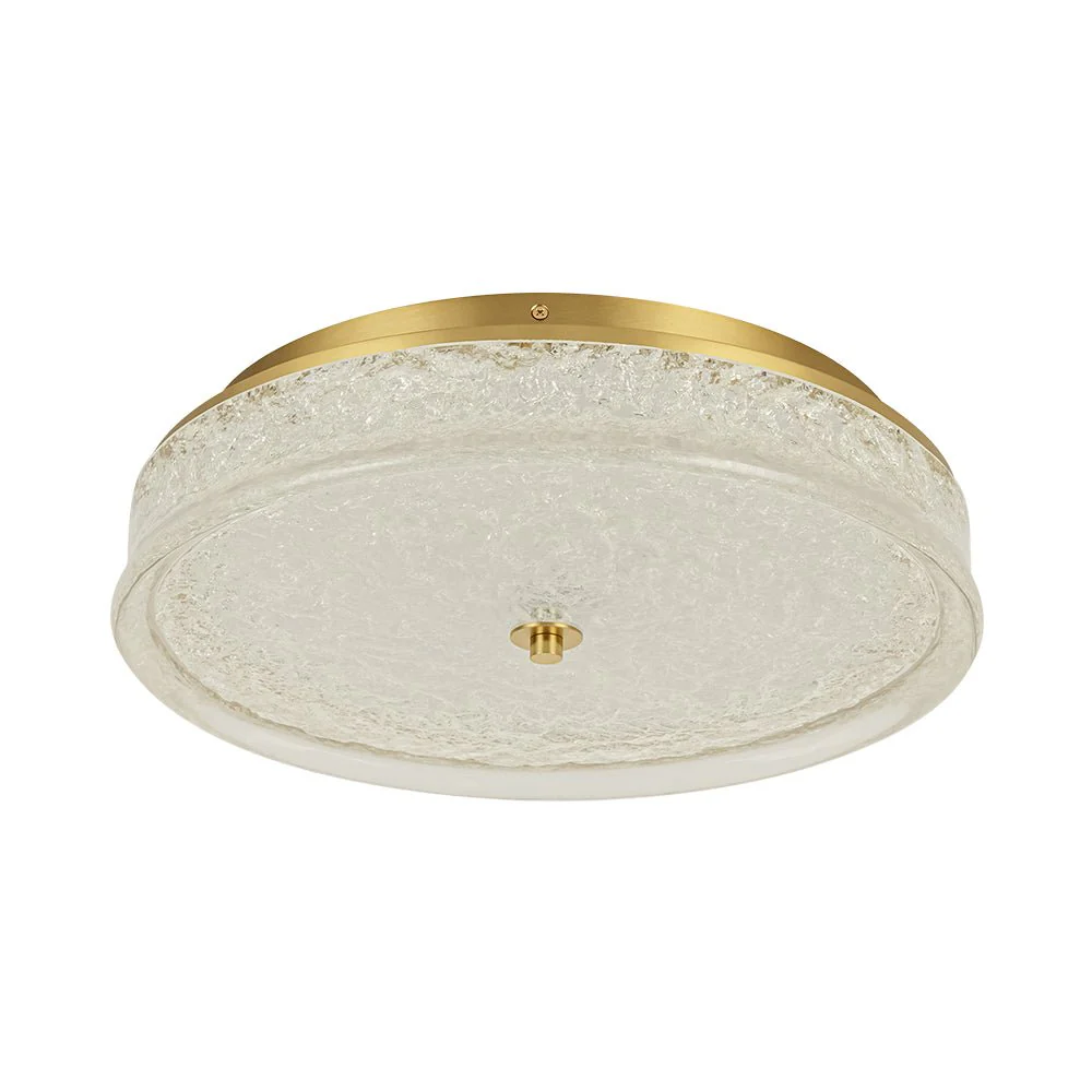 Brass Crystal Resin Art Dimmable LED Round LED Ceiling Light - Image 4