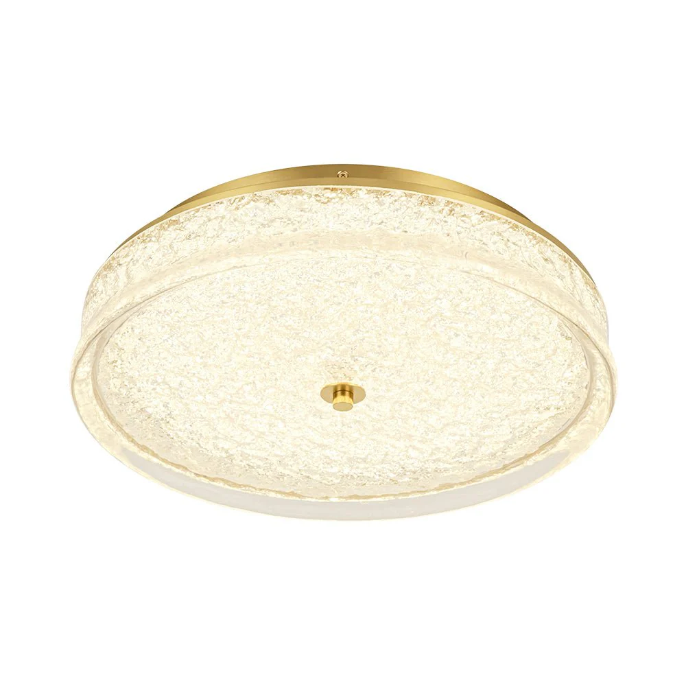 Brass Crystal Resin Art Dimmable LED Round LED Ceiling Light - Image 5