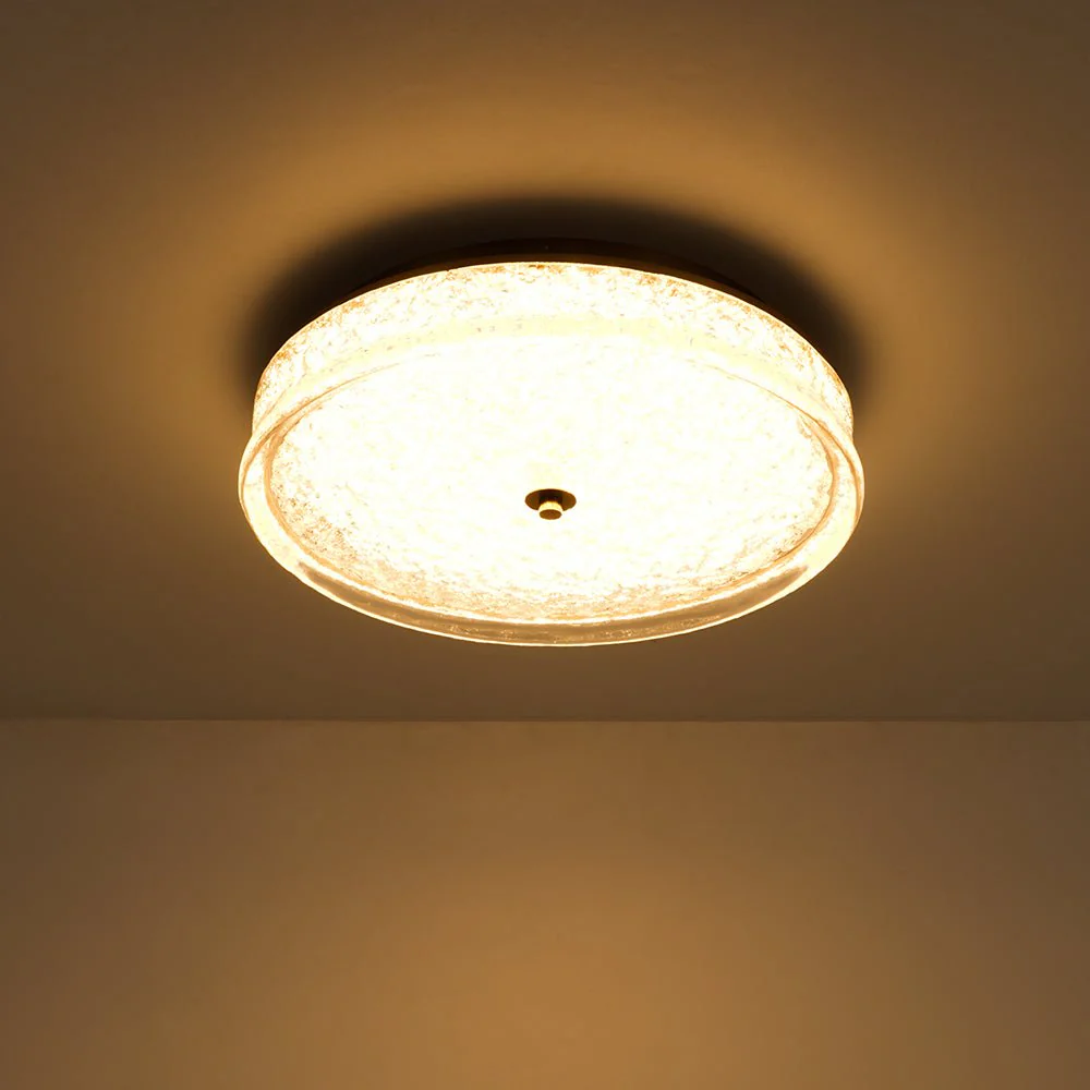 Brass Crystal Resin Art Dimmable LED Round LED Ceiling Light - Image 8