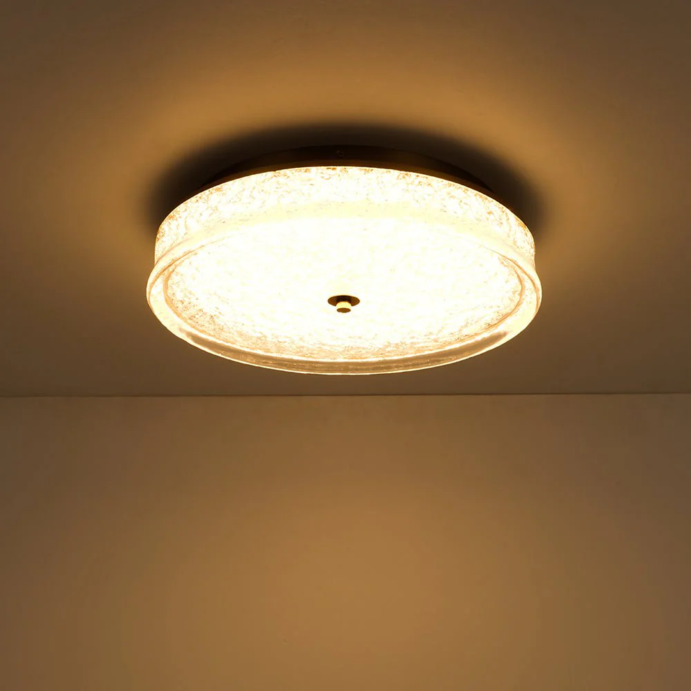 Brass Crystal Resin Art Dimmable LED Round LED Ceiling Light - Image 9