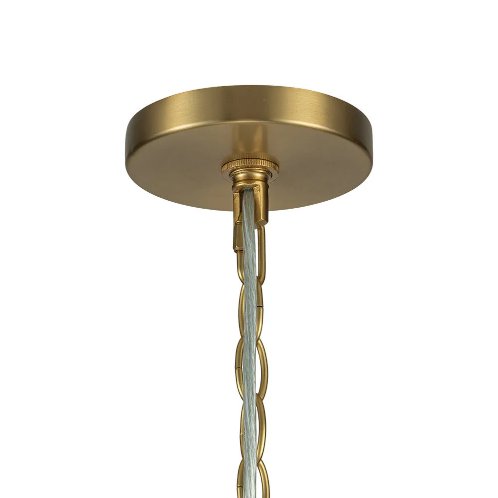 Brass Halo Ribbed Glass Globe Bubble Ring Chandelier - Image 29