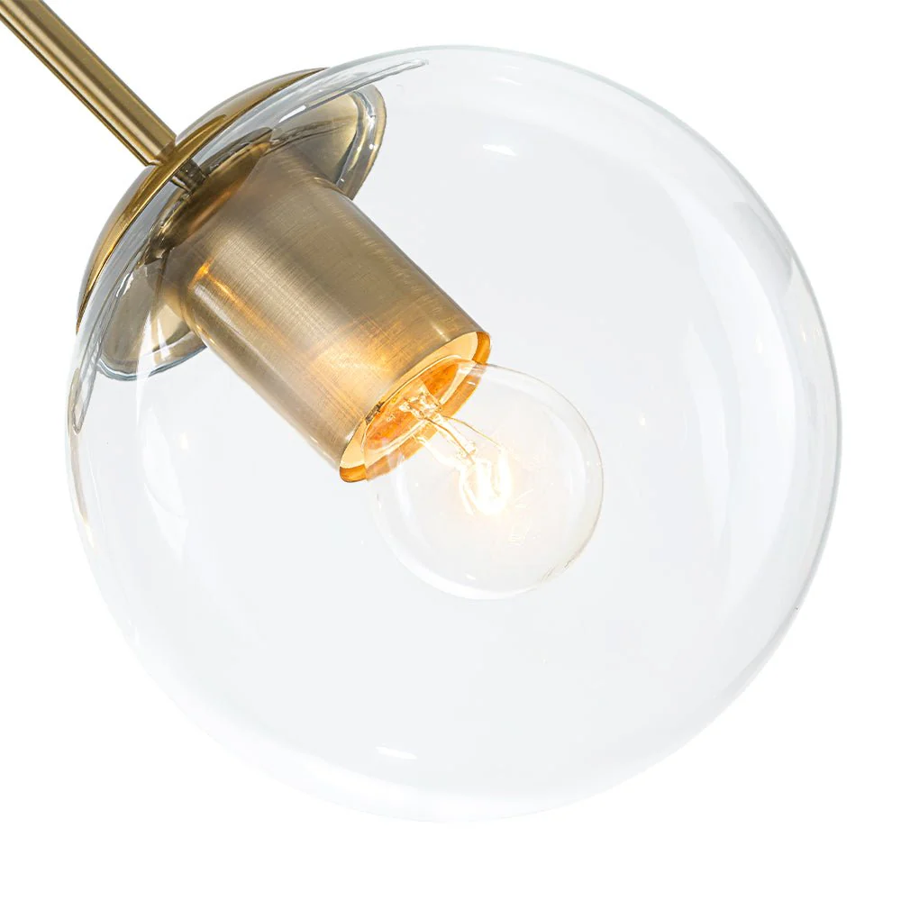 Brass Mid-Century 3-Light Glass Globe Semi Flush Mount - Image 22