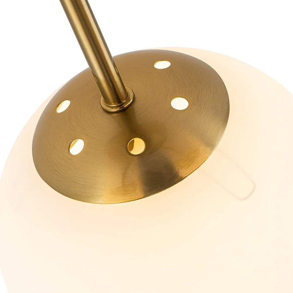 Brass Mid-Century 3-Light Glass Globe Semi Flush Mount - Image 24