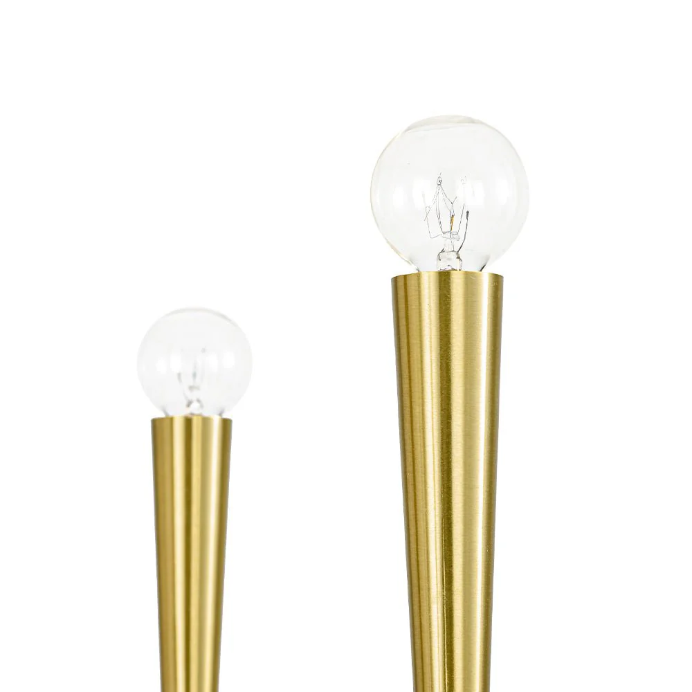 Brass Mid-Century Minimalist Tiered Candle Style Chandelier - Image 15