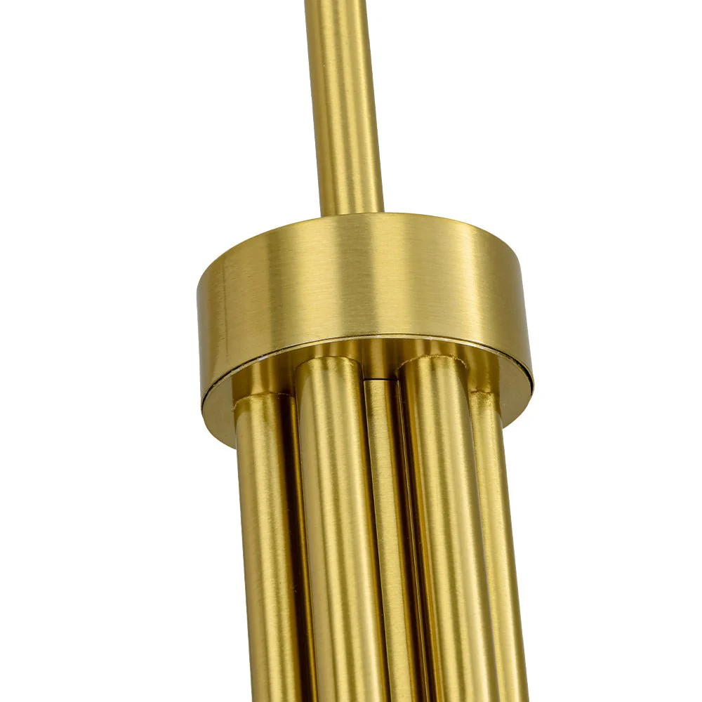 Brass Mid-Century Minimalist Tiered Candle Style Chandelier - Image 16