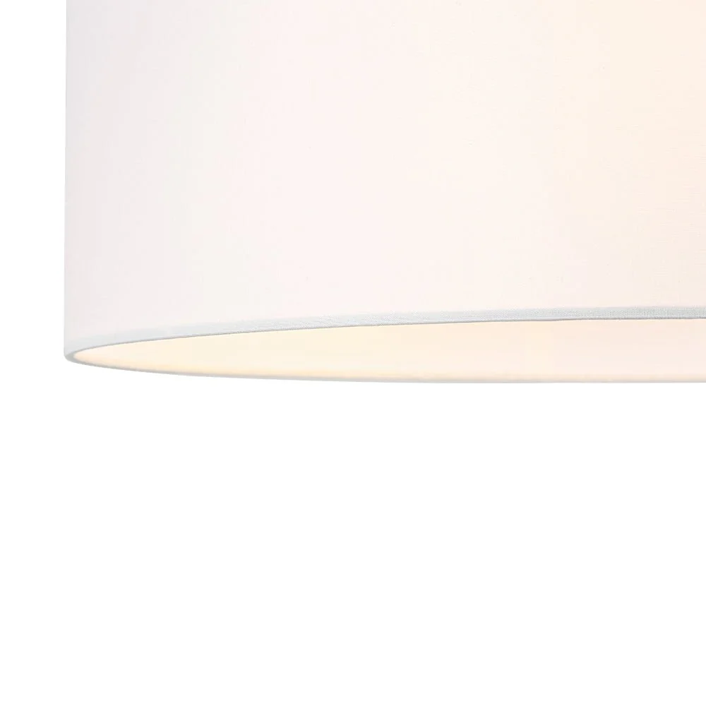 Brass White Fabric Drum Cage Semi Flush Dual Mount Chandelier - Image 14