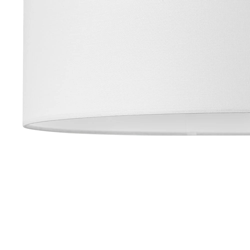 Brass White Fabric Drum Cage Semi Flush Dual Mount Chandelier - Image 15