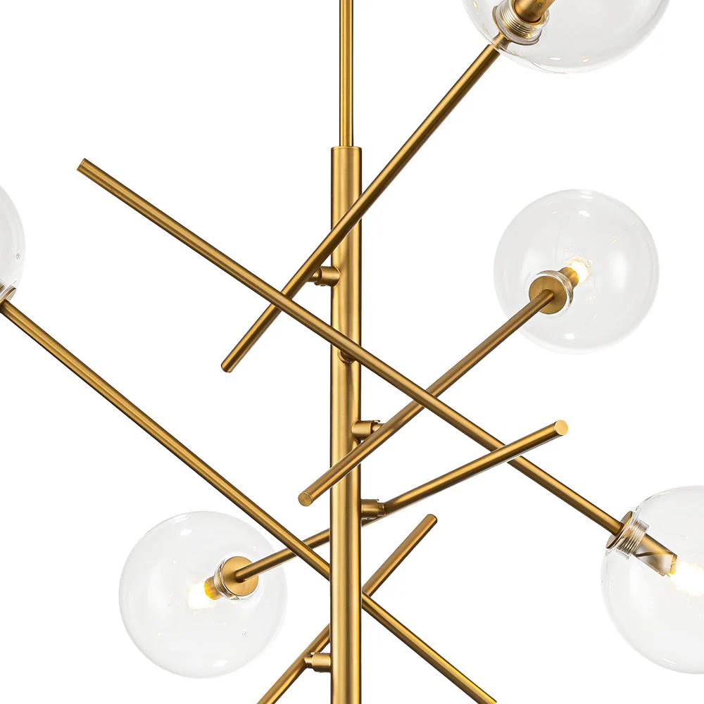 Celestial Glass Globe Sputnik Chandelier - Adjustable Linear Arm - Image 19