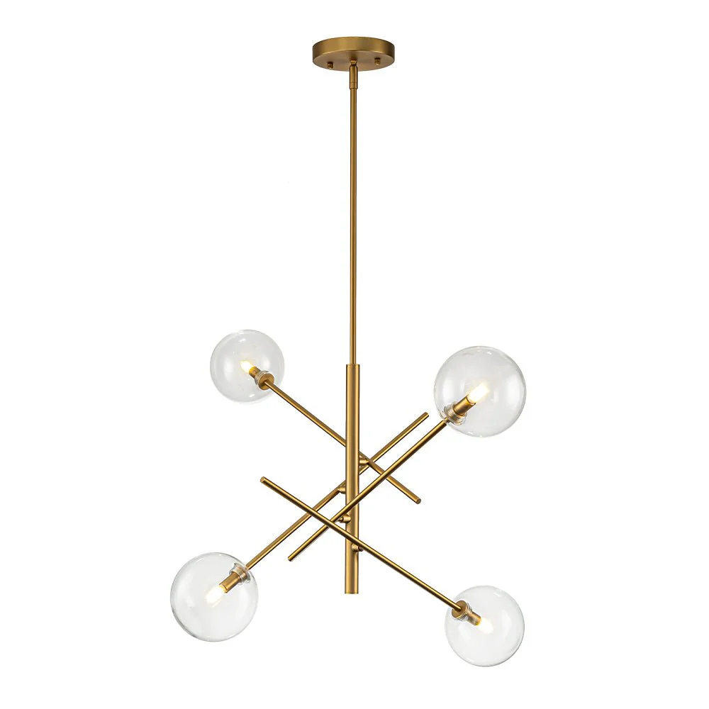 Celestial Glass Globe Sputnik Chandelier - Adjustable Linear Arm - Image 29