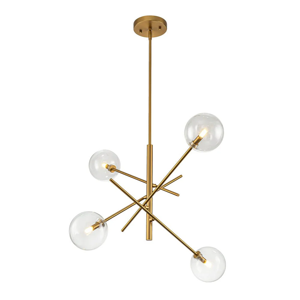 Celestial Glass Globe Sputnik Chandelier - Adjustable Linear Arm - Image 31