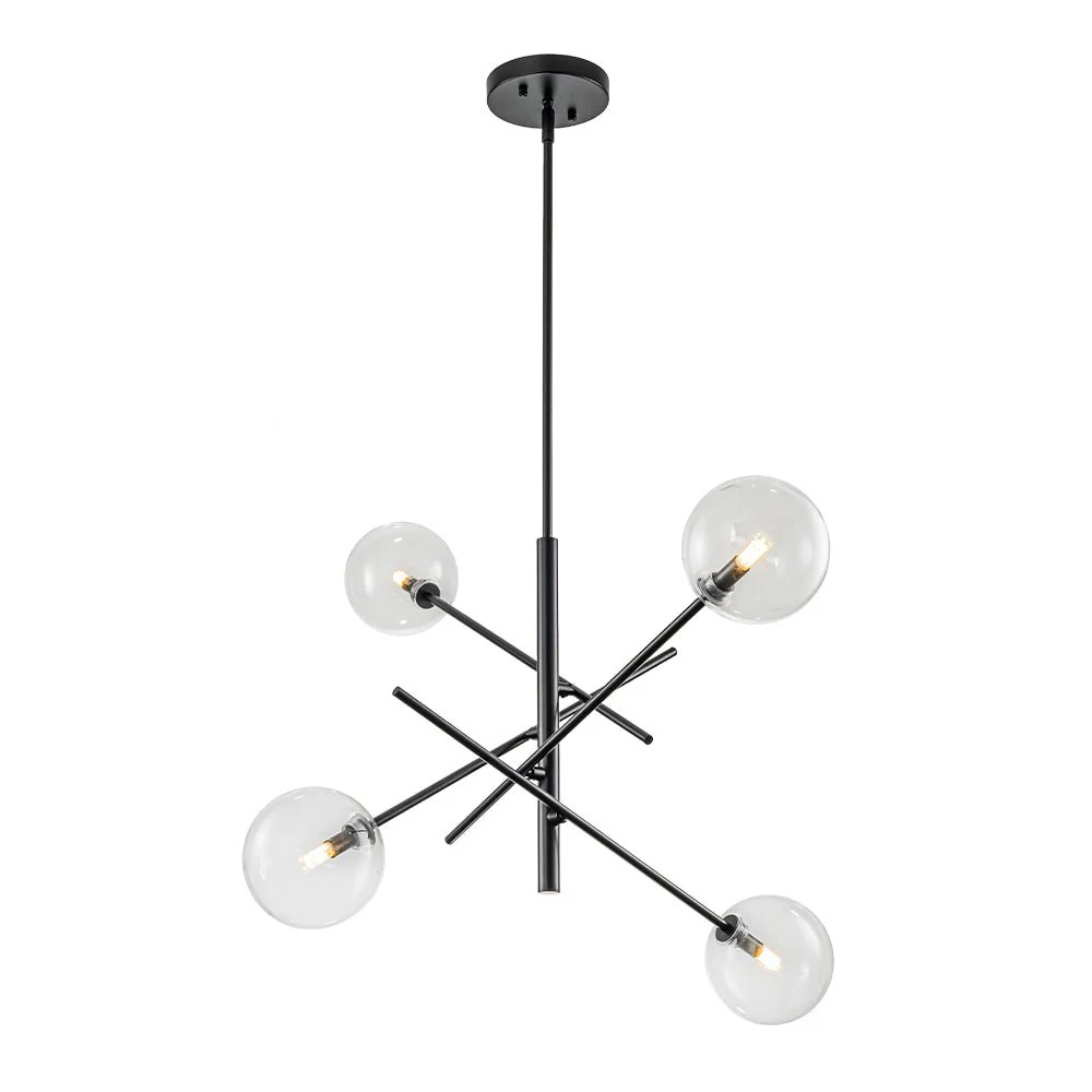 Celestial Glass Globe Sputnik Chandelier - Adjustable Linear Arm - Image 34