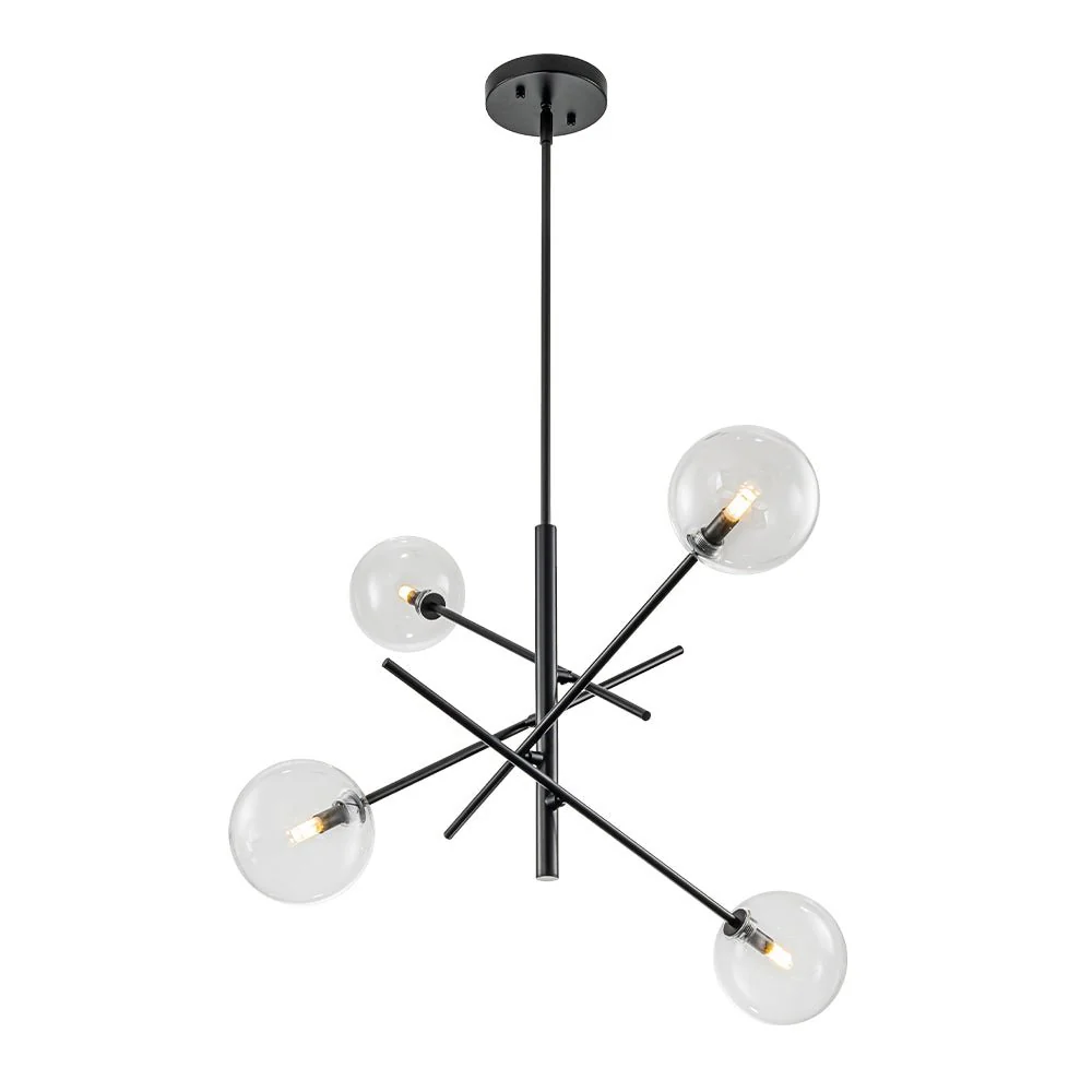 Celestial Glass Globe Sputnik Chandelier - Adjustable Linear Arm - Image 35