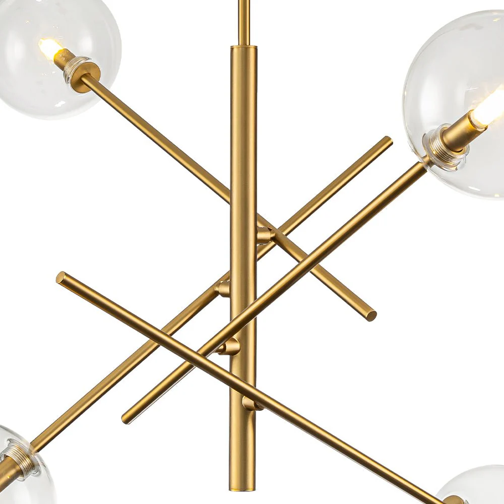 Celestial Glass Globe Sputnik Chandelier - Adjustable Linear Arm - Image 38