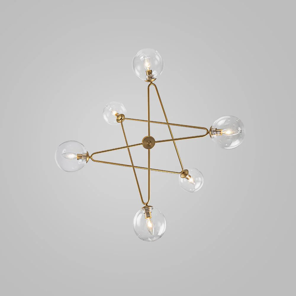 Celestial Glass Globe Staggered Linear Sputnik Chandelier - Image 11