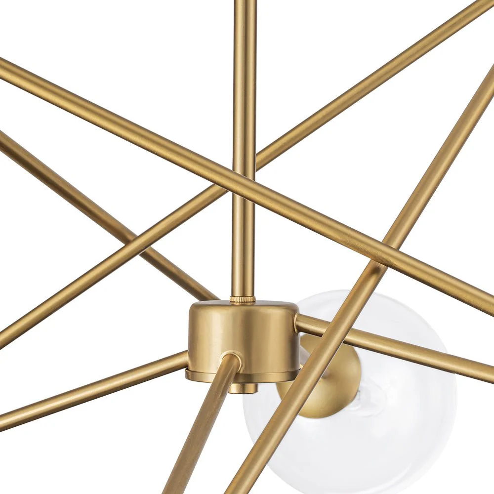 Celestial Glass Globe Staggered Linear Sputnik Chandelier - Image 14