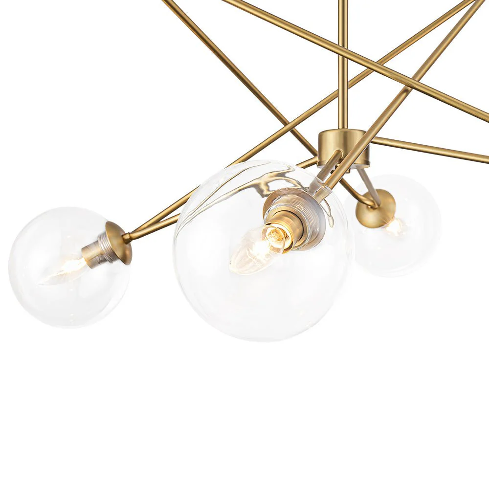 Celestial Glass Globe Staggered Linear Sputnik Chandelier - Image 15
