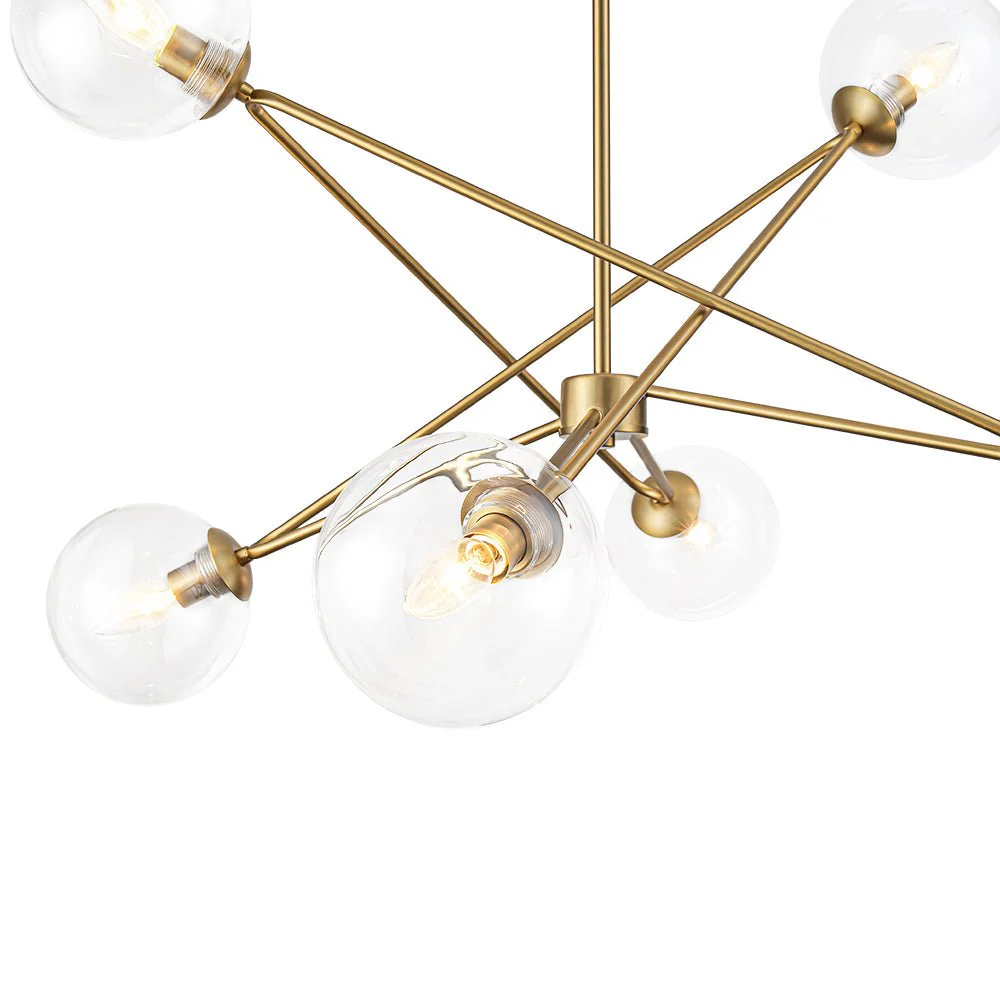 Celestial Glass Globe Staggered Linear Sputnik Chandelier - Image 16