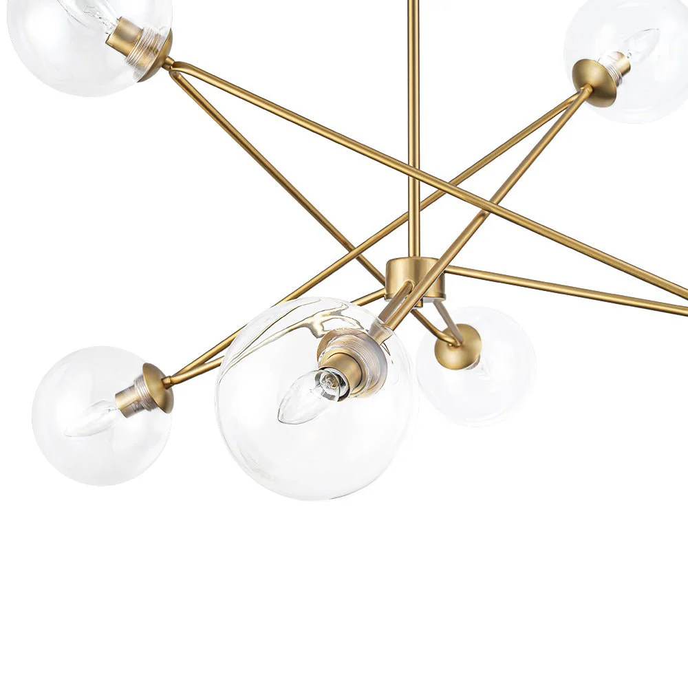 Celestial Glass Globe Staggered Linear Sputnik Chandelier - Image 17