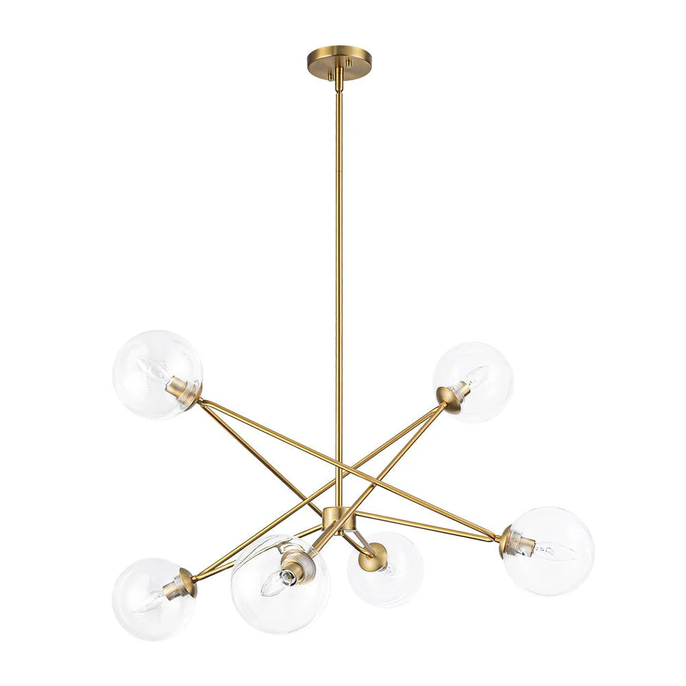 Celestial Glass Globe Staggered Linear Sputnik Chandelier - Image 5