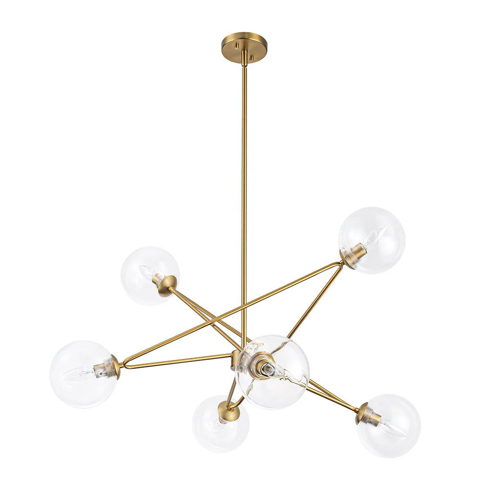 Celestial Glass Globe Staggered Linear Sputnik Chandelier - Image 7