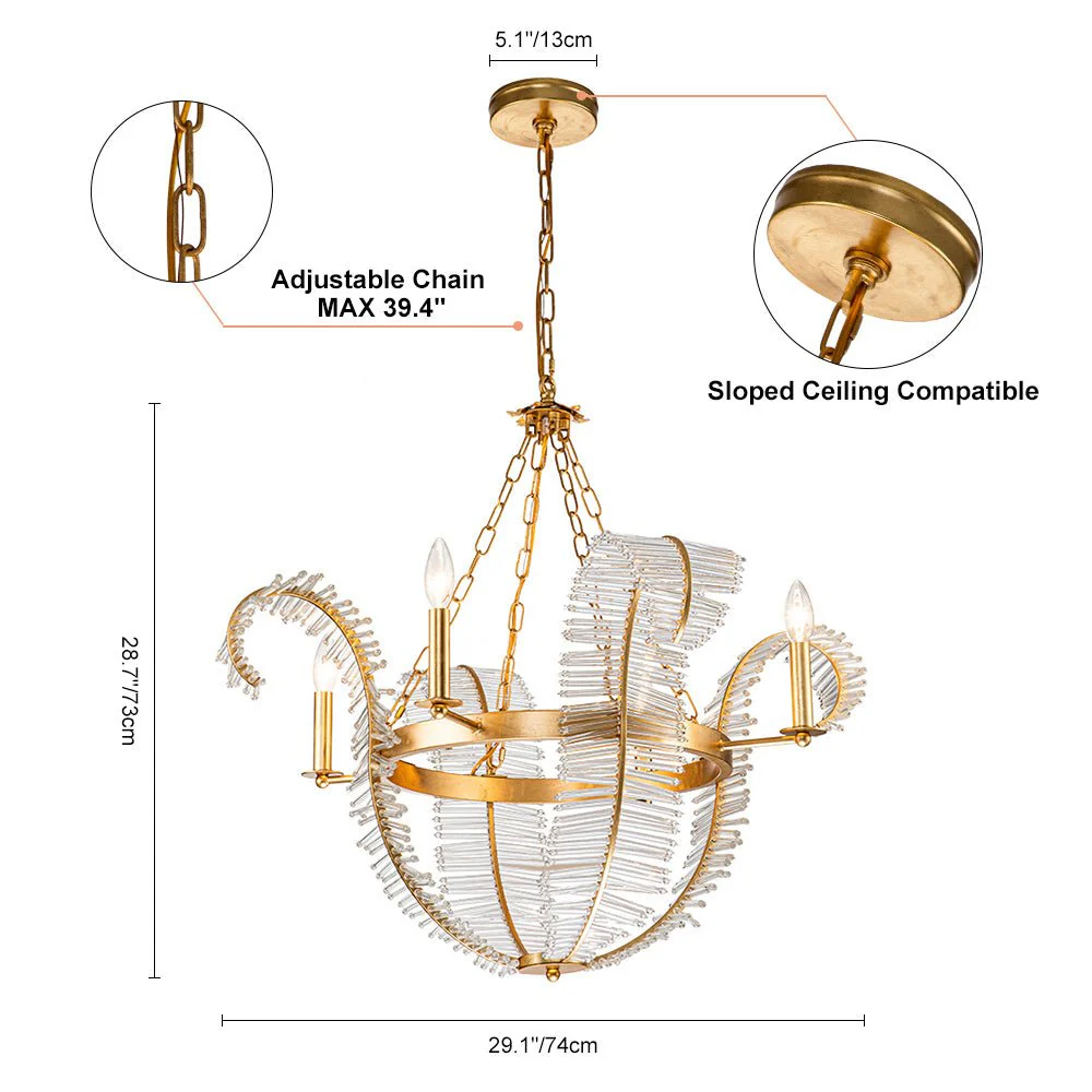Chic Antique Crystal Floral Chandelier - Image 13