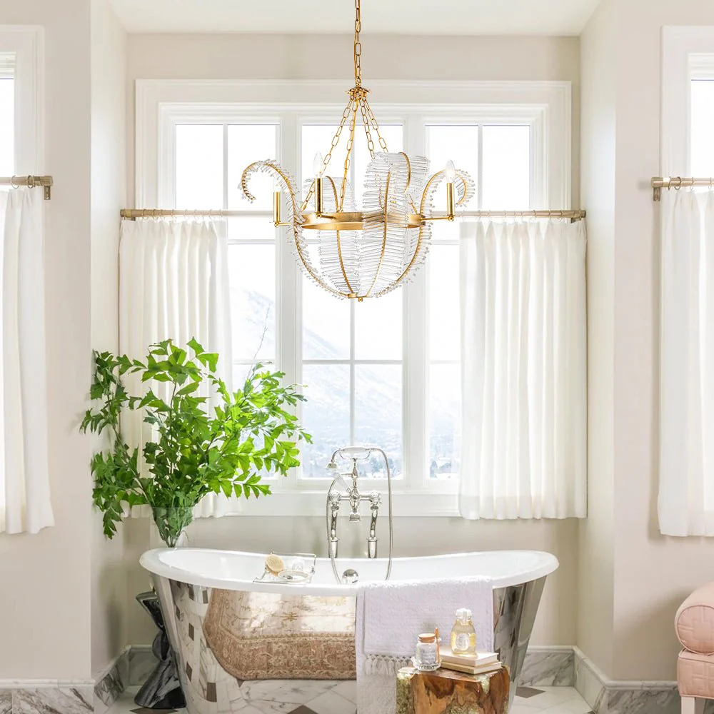 Chic Antique Crystal Floral Chandelier - Image 9