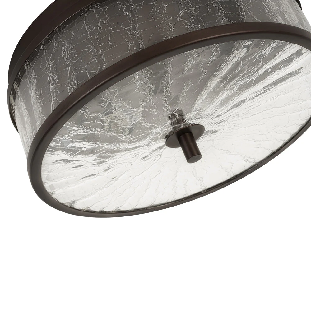 Clear Crackled Glass Drum Flush Mount Light - Image 12