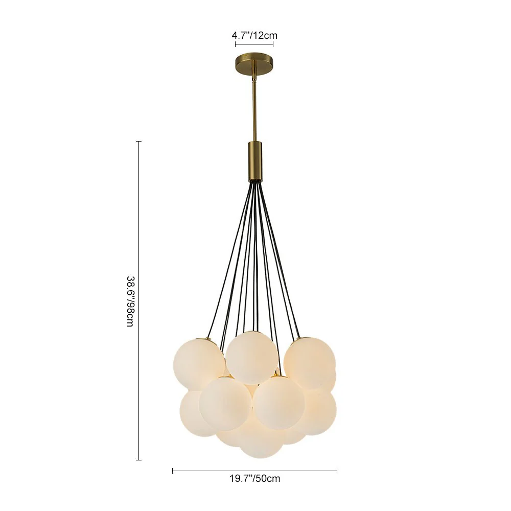 Cloud Style Opal Glass Cluster Bubble Chandelier Pendant Light - Image 20