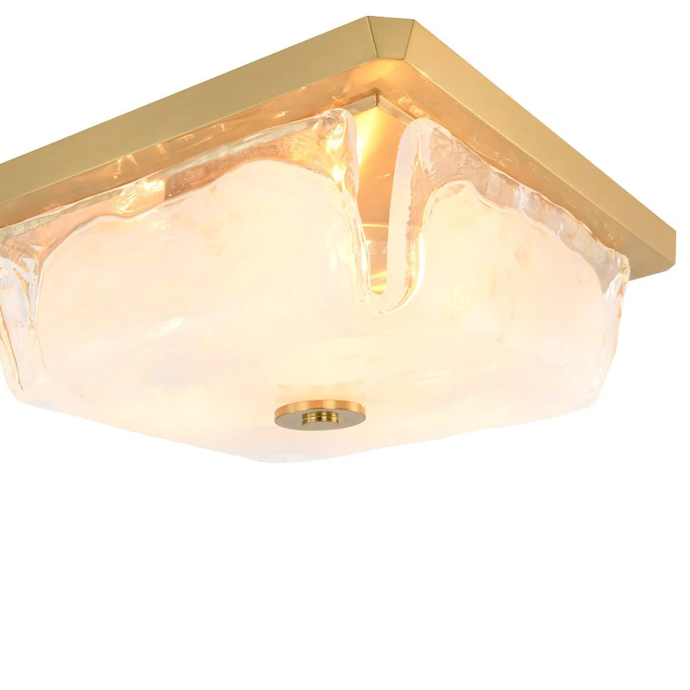 Cloudy White Glazed Glass Square Flush Mount Ceiling Light - Image 10