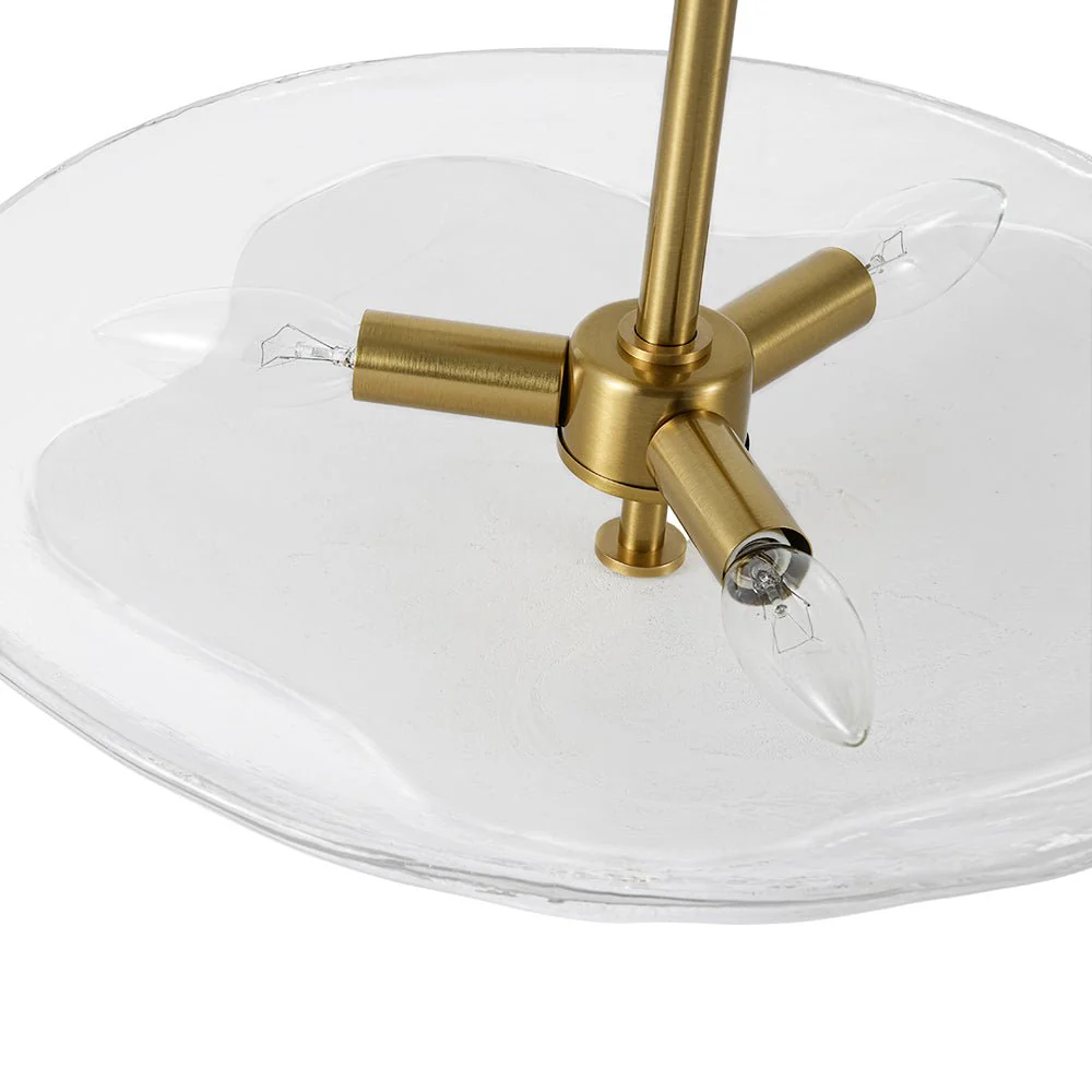 Cloudy Style Textured Glass Shallow Bowl Round Semi Flush Mount - Image 9
