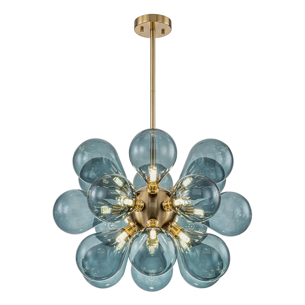 Cluster Blue Glass Bubble Chandelier - Image 12