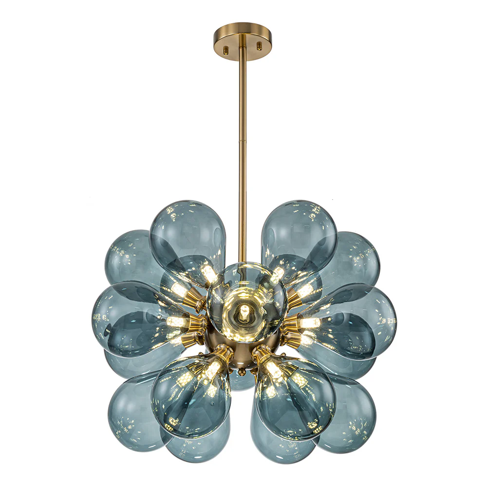 Cluster Blue Glass Bubble Chandelier - Image 13