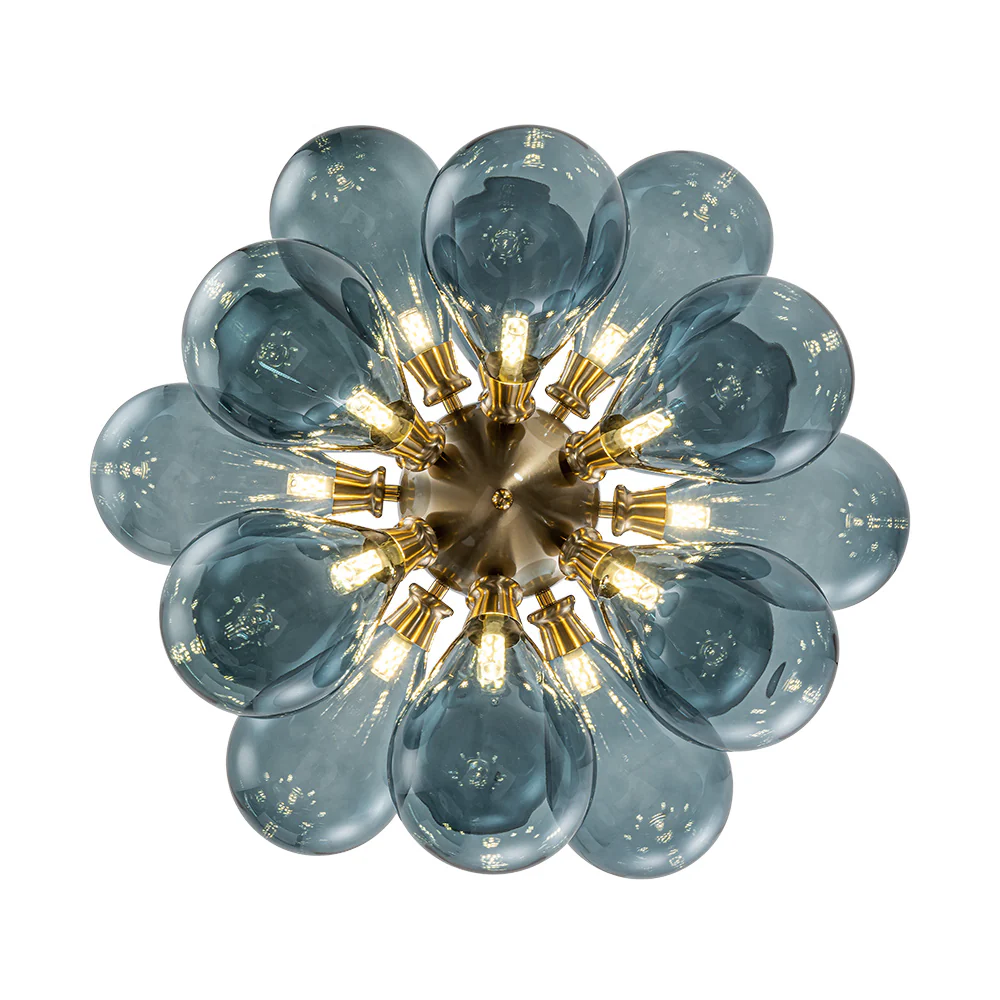 Cluster Blue Glass Bubble Chandelier - Image 14